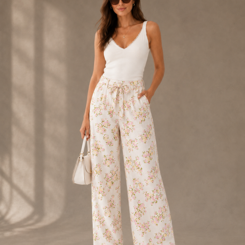 Elegance Floral Παντελόνι LUMINA