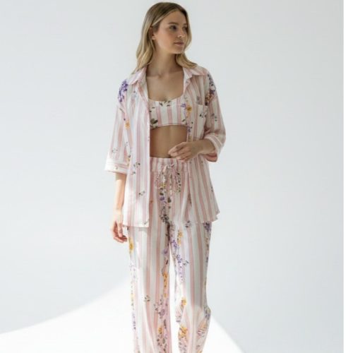 Floral Ριγέ Παντελόνι Lumina