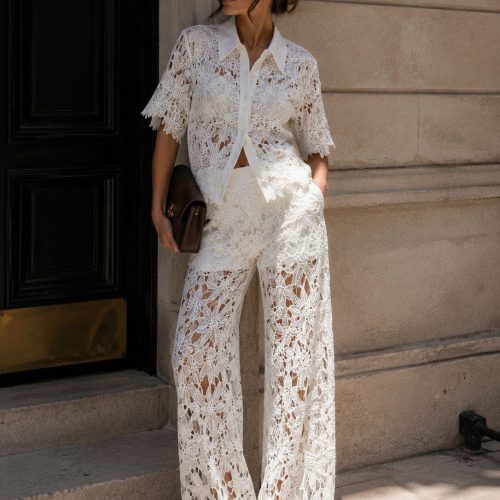 Σετ Λευκό με Floral Δαντέλα Amalfi