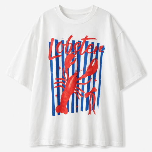 Oversized T-Shirt Lobster Print